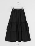 Harimi Shirring Tiered Banding Long Skirt