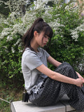 Bilo Frill Round Collar Short Sleeve T-Shirt