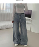 Loose Wide Clean Washing Four-Season Denim Cotton Pants