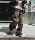 Vintage dekki washed cargo denim pants