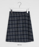 Osho Check Pleated Midi Skirt