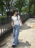 Dao Cat Washing Wide Denim Pants