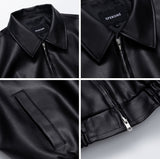 Oversize Bending Leather Jacket