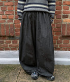 [BAONHAUS] Tontoni Banding Cut Denim Balloon Wide Pants