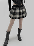 Shigo Check Balloon Mini Skirt