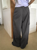 Kippen Nylon Two-Way Back Banding Cargo Long Wide Jogger Pants