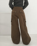 Zon Pintuck Wide Cargo Two-Way Cotton Pants