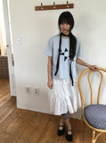 Hariki Stripe Banding Midi Skirt