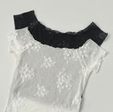 Flower Pattern Halterneck Sleeveless Short Sleeve Blouse Set