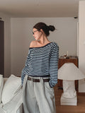 Kelly Unbalance Off Stripe Long Sleeve