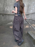 Wino String Check Short Sleeve Shirring Shirt