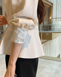 Annie V-neck Collar Double Wrap Jacket Blouse