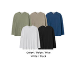 Normal Cotton Plain Long Sleeve T-shirt