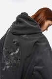 [2-WAY] Skull Web Pigment Hood Zip-Up