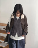 Siemen Ribbed High-Neck Pocket Two-Way Knit Zip-Up