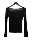Wool 30% Boat Neck See-Through T-Shirt