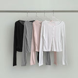 Slim Fit U-neck Long Sleeve Spring Summer Cardigan