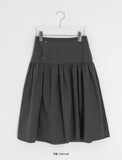 Janta Diagonal Button Banding Midi Skirt