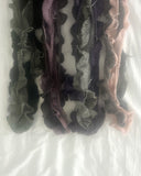 Becken Double Color Matching Frill Twist Knit Muffler