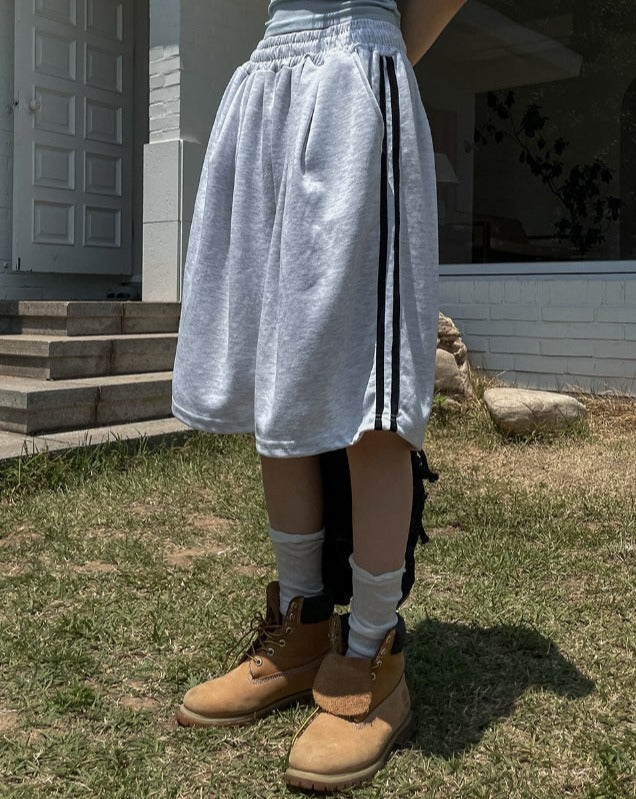 【U LAN】track wide Bermuda sweatpants U LAN】track wide Bermuda sweatpants (U LAN/ハーフ・ショート