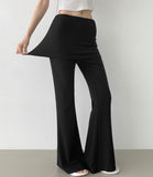 Layered Skirt Leggings Bootcut Banding Pants
