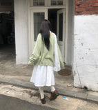 [Frill Back SET] Zeb Pleated Back Banding Midi Skirt