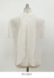 Ruzen Pearl Tie Short Sleeve Blouse