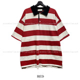 Fadi striped collar short sleeve t-shirt