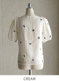 Huilin Ribbon Puff Blouse