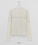Bilket Dot Frill Layered Long Sleeve Tee