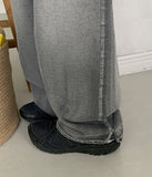 Mason Snap Button Washed Wide Denim Pants