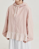 [BAONHAUS] Veyron Shirring Linen Hood Jumper