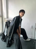 Milut leather two-way jacket