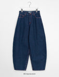 Reden Pink Stitch Balloon Wide Denim Pants