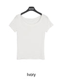 Linen Modal U-Neck Short Sleeve Tee