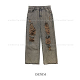 Const Bring Damaged Wide Denim