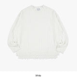 Ribbed crack damage slit over knit