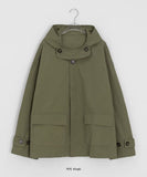 Auburn High-Neck Cotton Hood Bomber Jacket