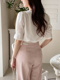 Splet Two Pin Tuck Wide Slacks