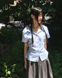 Tapee stripe ribbon strap pocket shirt