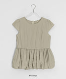 Ahidi Balloon Pumpkin Cap Sleeve Blouse