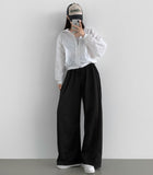 Lower Body Cover Side Pleated Wide Fit Training Pants