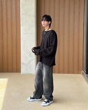 Slab black wide jeans