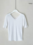 Verena V-neck Ribbed Knit