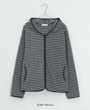 Leshu Stripe Fleece Zip-Up Jumper