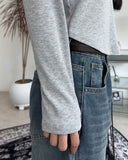 Rosa Boat Neck Ribbed Long Sleeve Tee