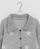 Roche Star Wool Collar Knit Cardigan