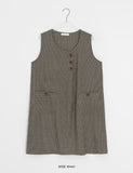 Gunslin Check Sleeveless Button One Piece