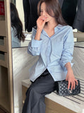 Cherno Open Collar Strap Shirt Blouse