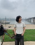 Keshu Summer Washing Denim Wide Pants